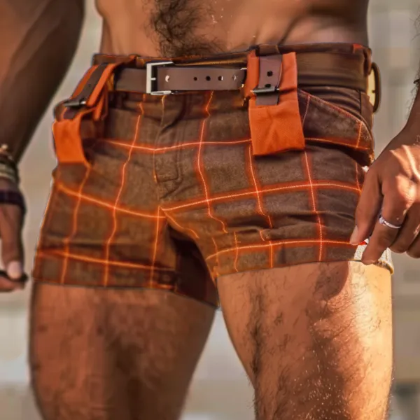 Men's Holiday Plaid Personality Casual Hot Shorts - Keymimi.com 