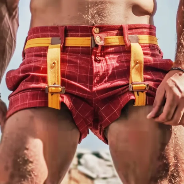 Men's Holiday Plaid Personality Hot Shorts - Fineyoyo.com 
