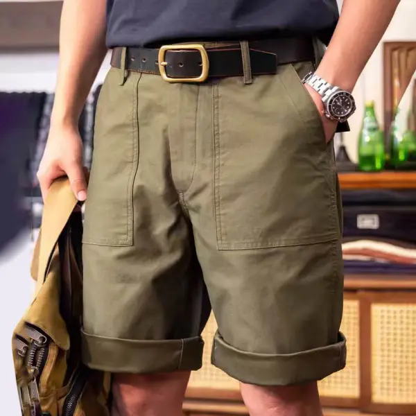 Men's Vintage 90s Multi-Pocket Casual Work Cargo Shorts - Yiyistories.com 