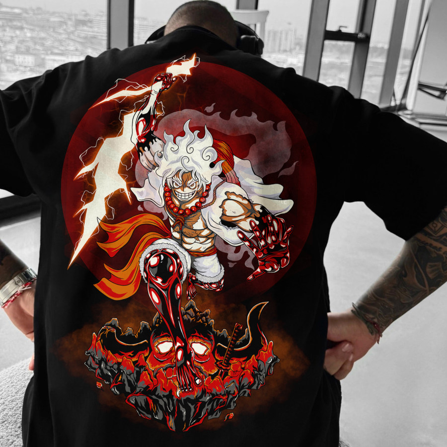 

Oversized Casual Anime Print T-shirt