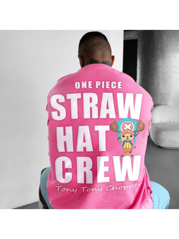 Straw Hat CUnisex Casual Oversized Anime Print T-Shirt Tony Tony Chopper T-Shirt - Anrider.com 