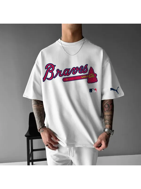 Mens Atlanta Georgia Baseball Casual T-Shirt - Anrider.com 