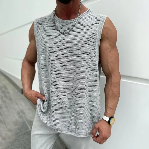 Men's Mesh Breathable Sleeveless T-shirt - Yiyistories.com 