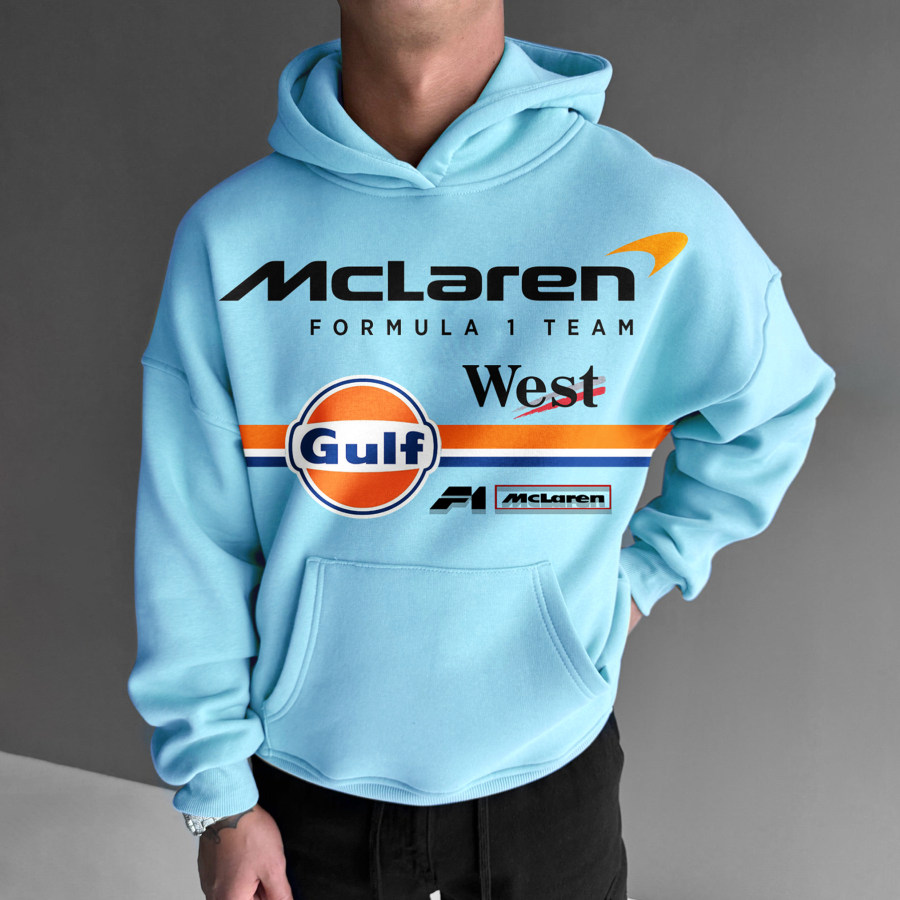 

Oversize Racing Graphic Print Hoodie