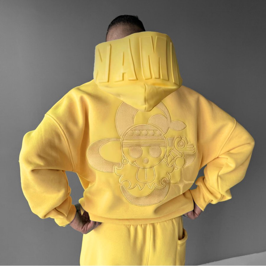 

Unisex Anime Embroidered Casual Hoodie