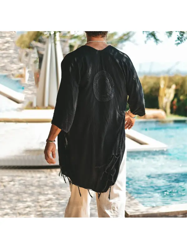 Men's Tulum Linen Holiday Cardigan - Aptkoi.com 