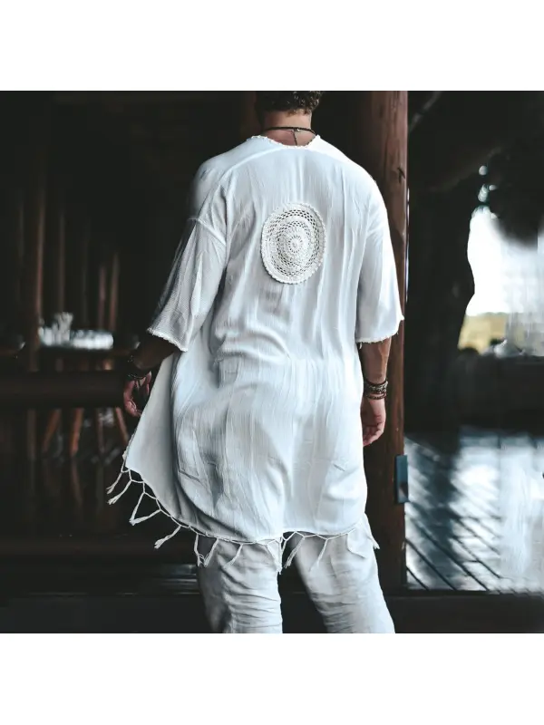 Men's Tulum Linen Holiday Cardigan - Localziv.com 