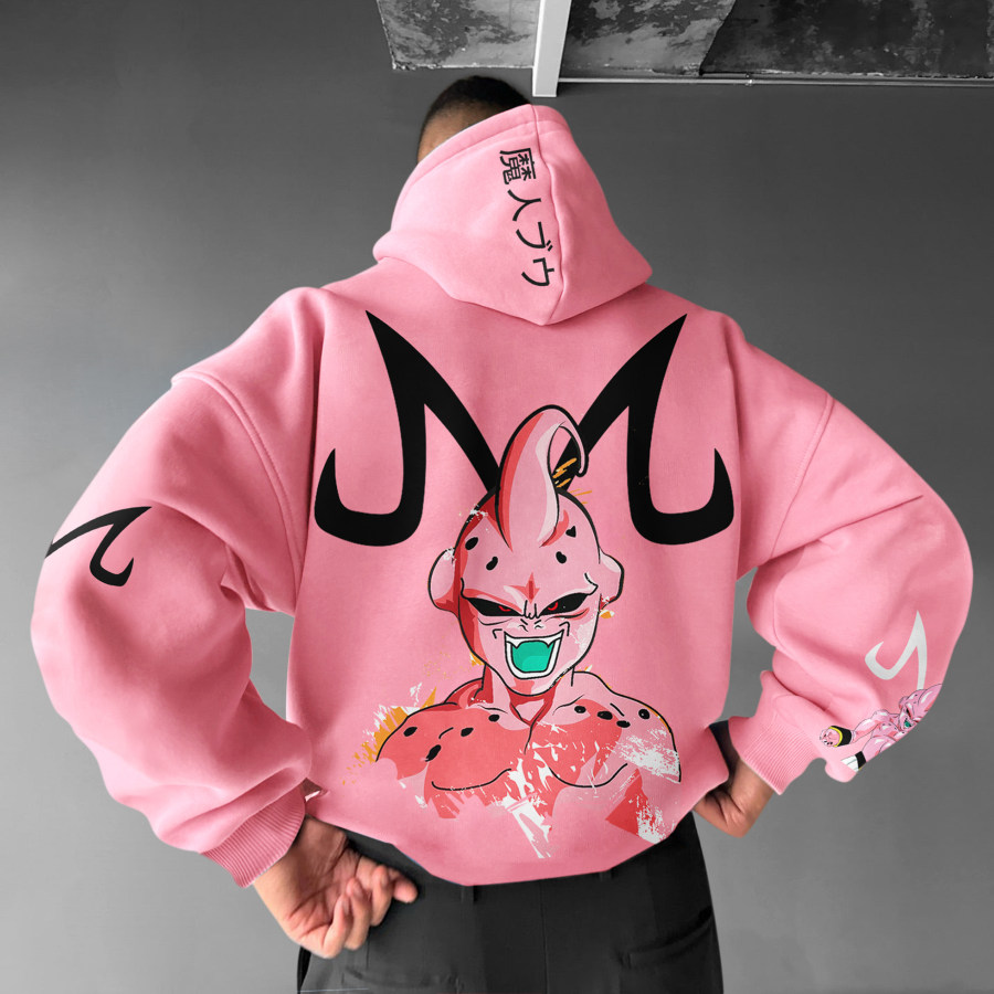 

Unisex Oversized Anime Print Majin Buu Hoodie