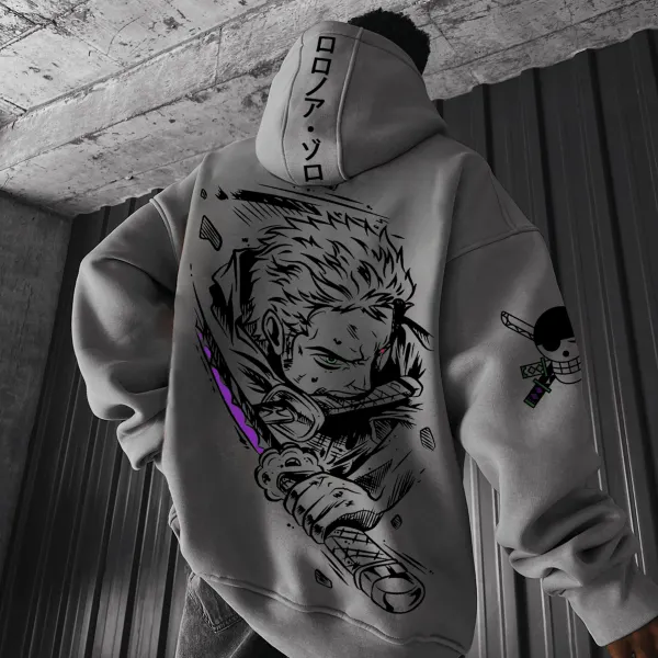 Unisex Oversized Anime Print Hoodie - Wayrates.com 