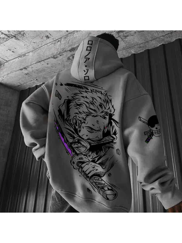 Unisex Oversized Anime Print Hoodie - Ootdmw.com 