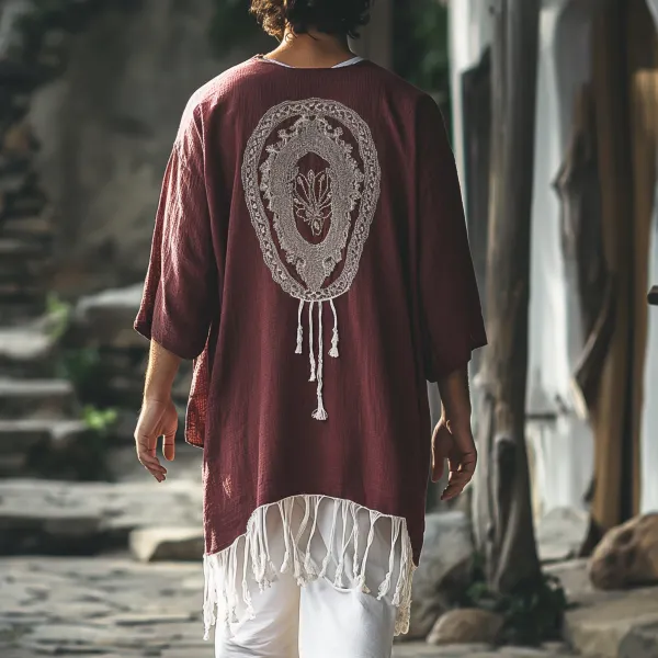 Mens Linen Resort Bohemian Robe - Localziv.com 