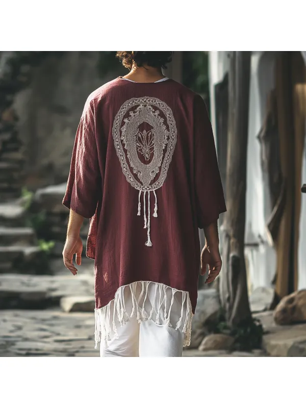 Mens Linen Resort Bohemian Robe - Localziv.com 