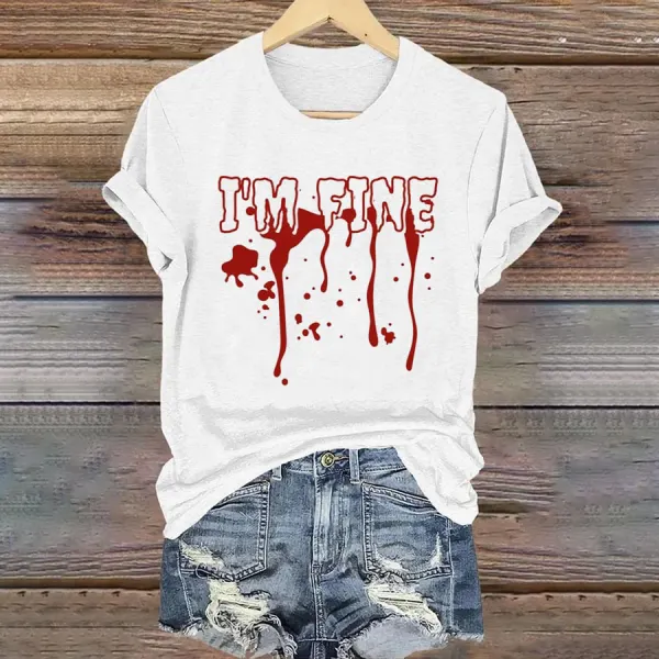 Womens IM Fine Blood Print Casual T-shirt - Anurvogel.com 