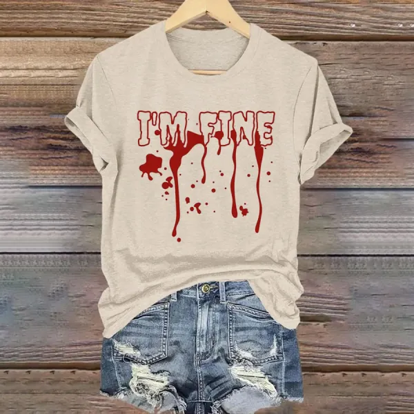 Womens IM Fine Blood Print Casual T-shirt - Anurvogel.com 