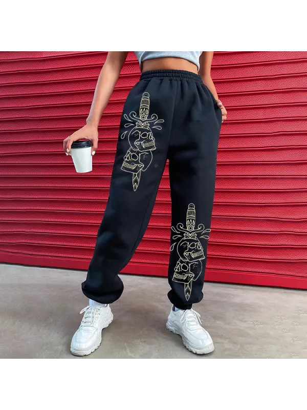 Fun Skull Pattern Casual Pants Women's Jogging Pants - Localziv.com 