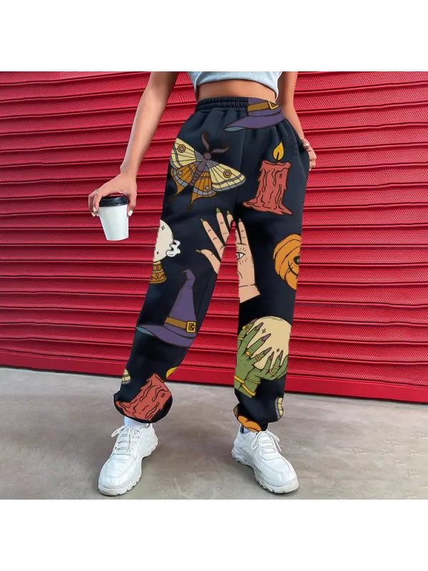Halloween Pattern Women's Casual Pants Drawstring Pants Jogging Pants Casual - Aptkoi.com 