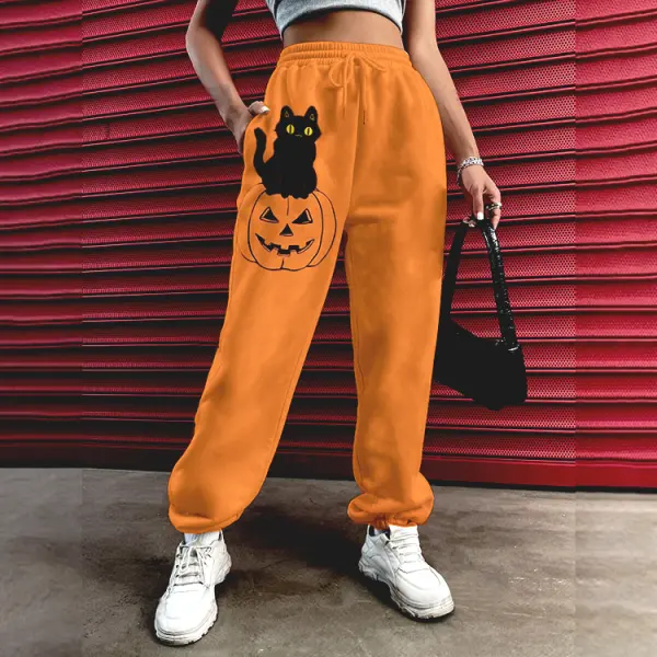 Halloween Pattern Women's Casual Pants Drawstring Pants Jogging Pants Casual - Rabclub.com 