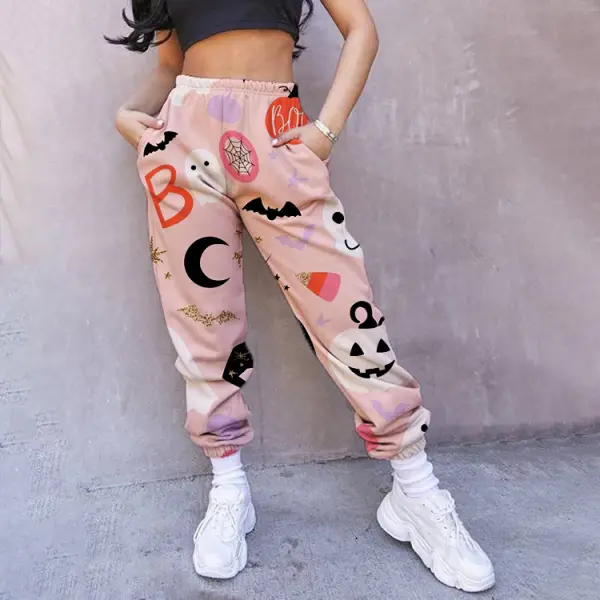 Halloween Pattern Women's Casual Pants Drawstring Pants Jogging Pants Casual - Ootdyouth.com 