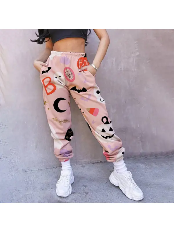 Halloween Pattern Women's Casual Pants Drawstring Pants Jogging Pants Casual - Anrider.com 