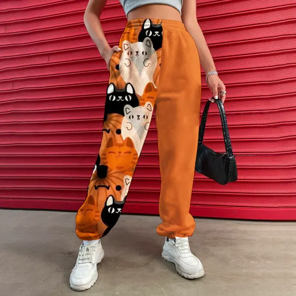 Halloween Pattern Women's Casual Pants Drawstring Pants Jogging Pants Casual - Elementnice.com 