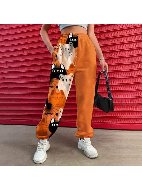 Halloween Pattern Women's Casual Pants Drawstring Pants Jogging Pants Casual - Ootdmw.com 