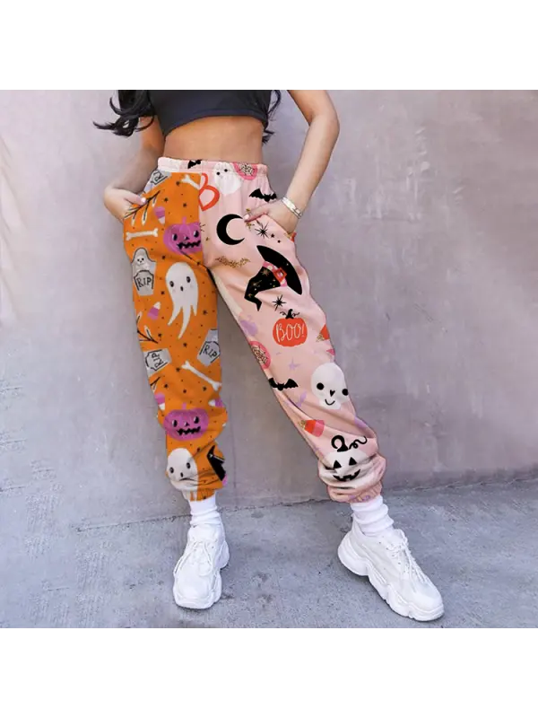 Halloween Pattern Women's Casual Pants Drawstring Pants Jogging Pants Casual - Aptkoi.com 