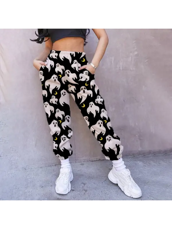 Halloween Pattern Women's Casual Pants Drawstring Pants Jogging Pants Casual - Aptkoi.com 