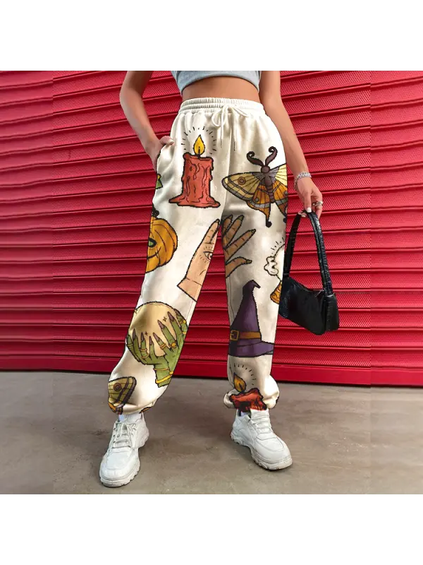 Halloween Pattern Women's Casual Pants Drawstring Pants Jogging Pants Casual - Anrider.com 