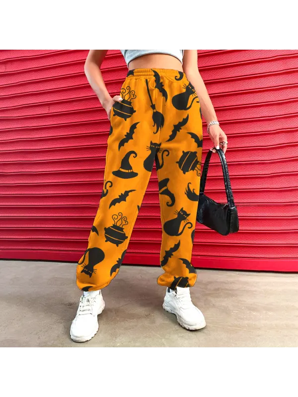 Halloween Pattern Women's Casual Pants Drawstring Pants Jogging Pants Casual - Ootdmw.com 