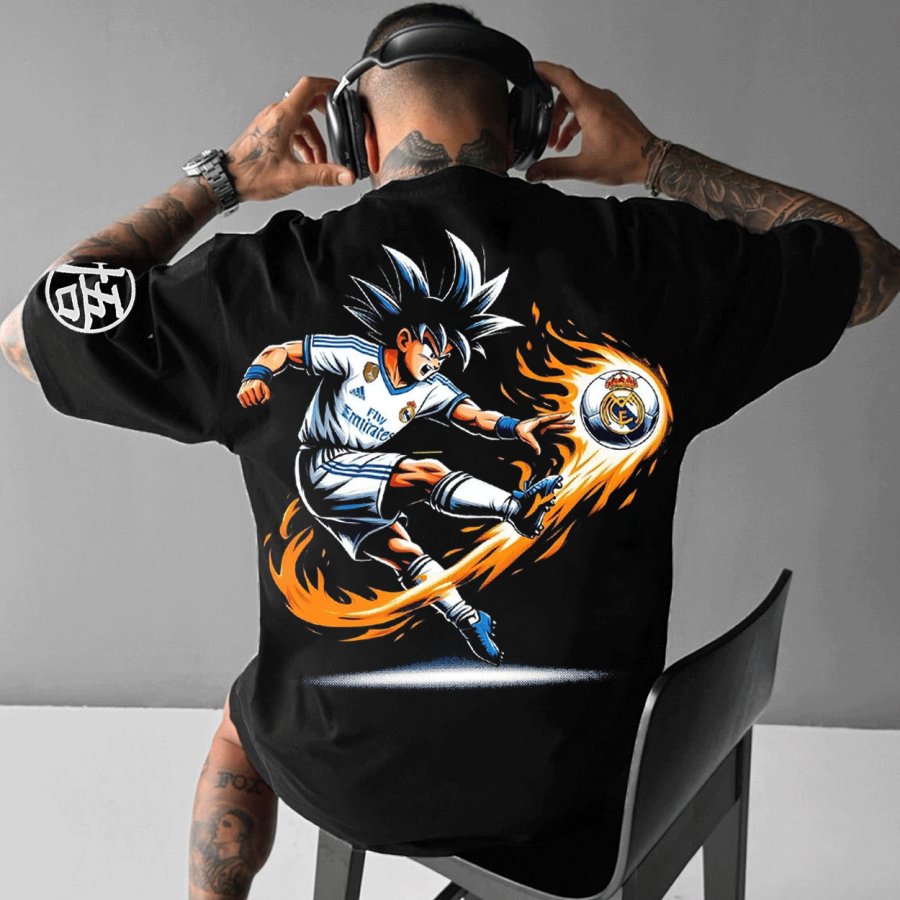 

Unisex Anime Playing Football Oversized T-Shirt