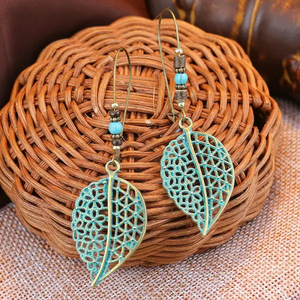 Women's Bohemian Retro Turquoise Hollow Exotic Earrings - Trissla.com 