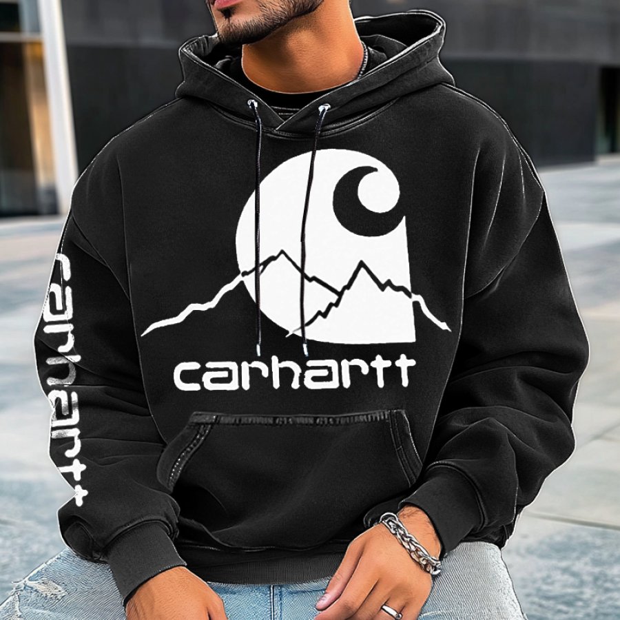 

Men's Oversized Snow Mountain Print Hoodie Outdoor Street Wear