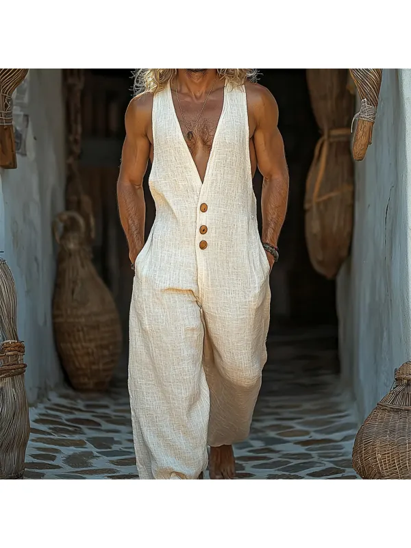 Men's Holiday Casual Sleeveless Jumpsuit - Localziv.com 