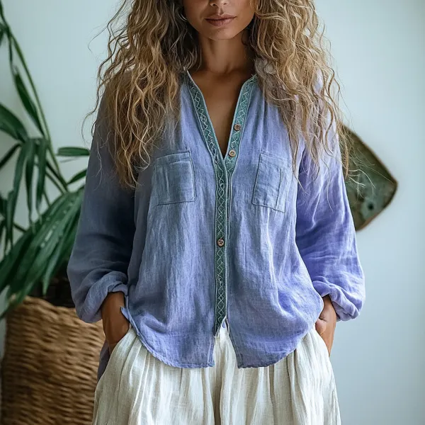 Women's Bohemian Long-sleeved Shirt - Salolist.com 