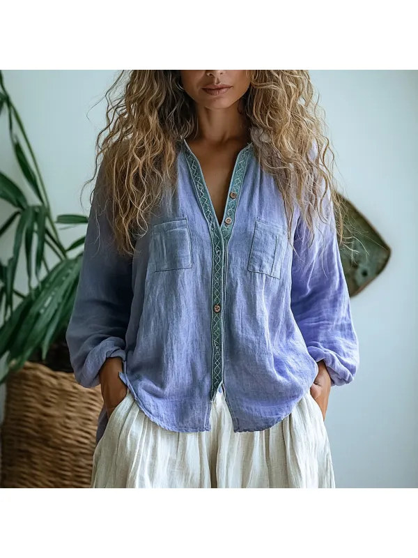 Women's Bohemian Long-sleeved Shirt - Hoplady.chimpone.com 