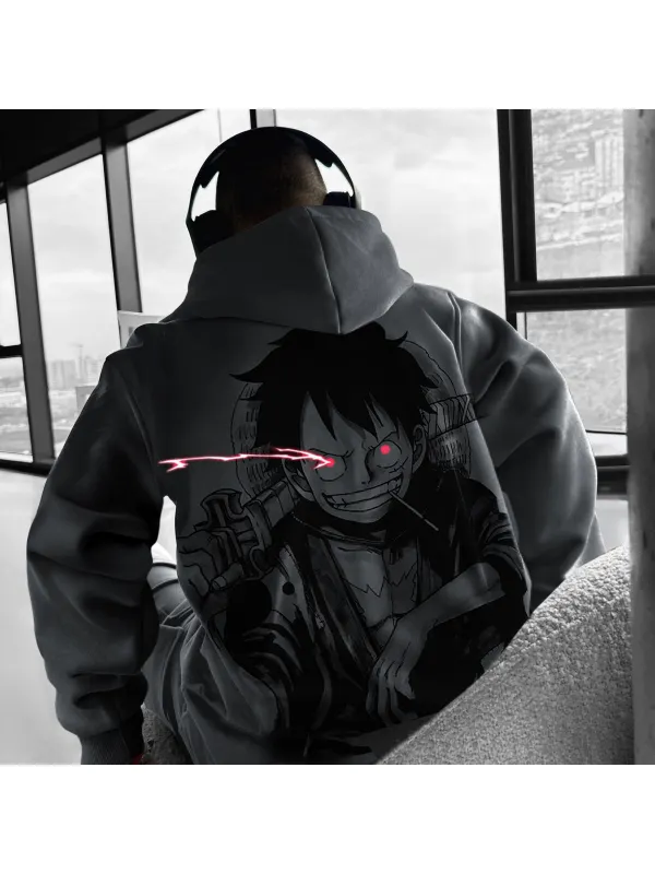 Unisex Casual Crew Pirate Hoodie Japanese Anime Sweatshirt - Aptkoi.com 