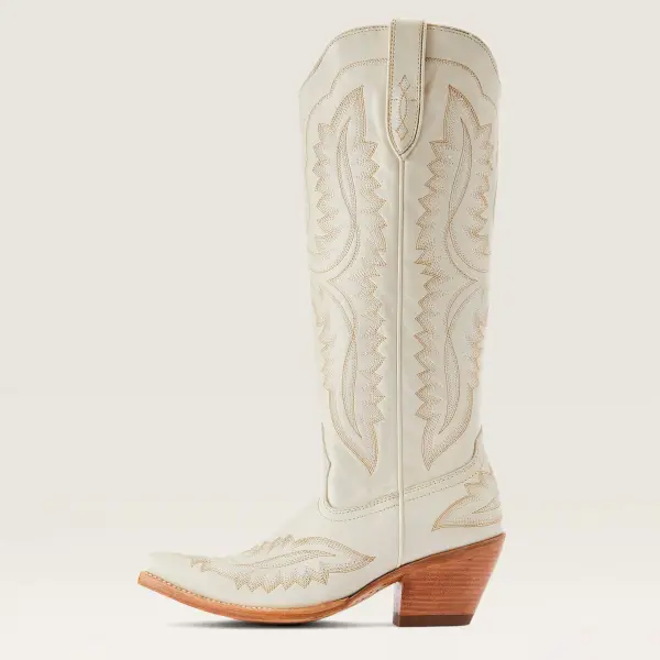 Women's Vintage Embroidered Pointed Toe Square Heel Western Boots - Trisunshine.com 