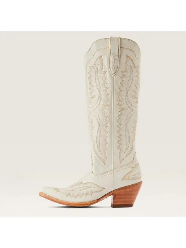 Women's Vintage Embroidered Pointed Toe Square Heel Western Boots - Aptkoi.com 