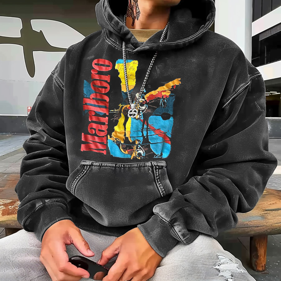 

Men's Retro Street Lettering Hoodie