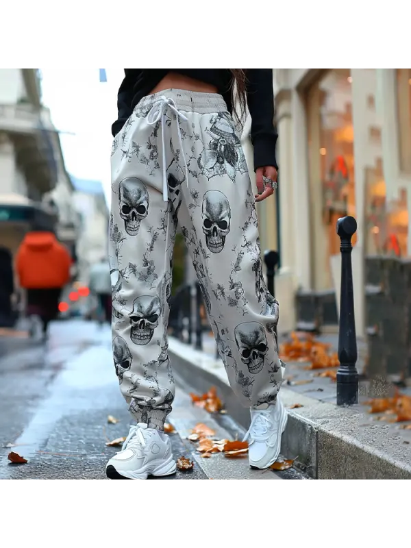 Halloween Pattern Women's Jogger Casual Pants - Anrider.com 