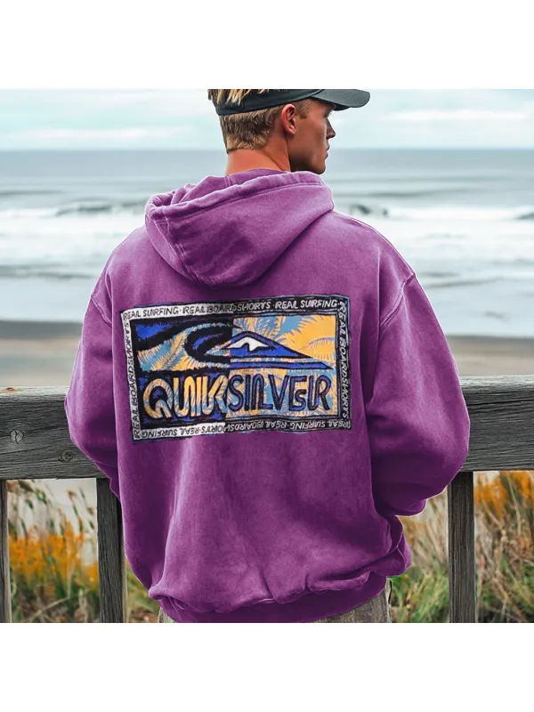 Unisex Vintage Surf Wear Print Hoodie - Ootdmw.com 