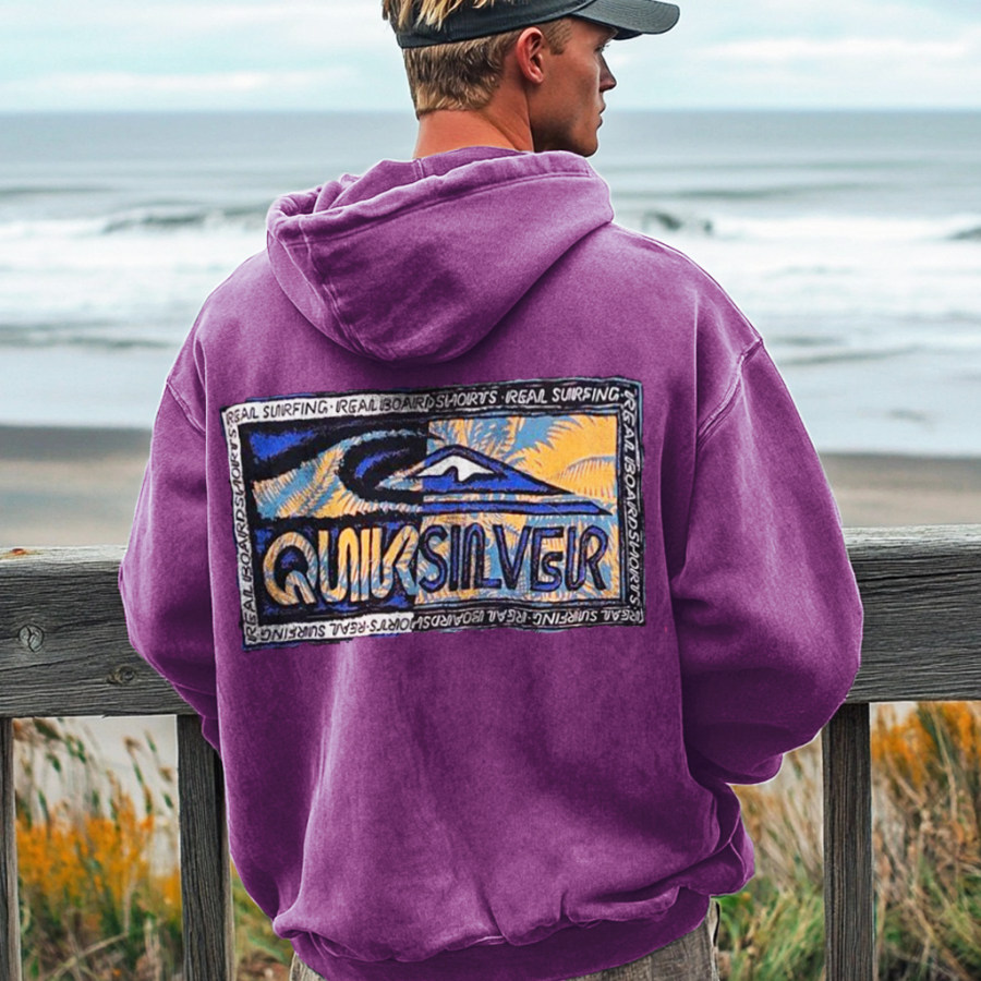 

Unisex Vintage Surf Wear Print Hoodie