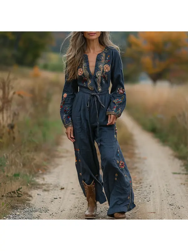 Resort V-neck Jumpsuit - Anrider.com 