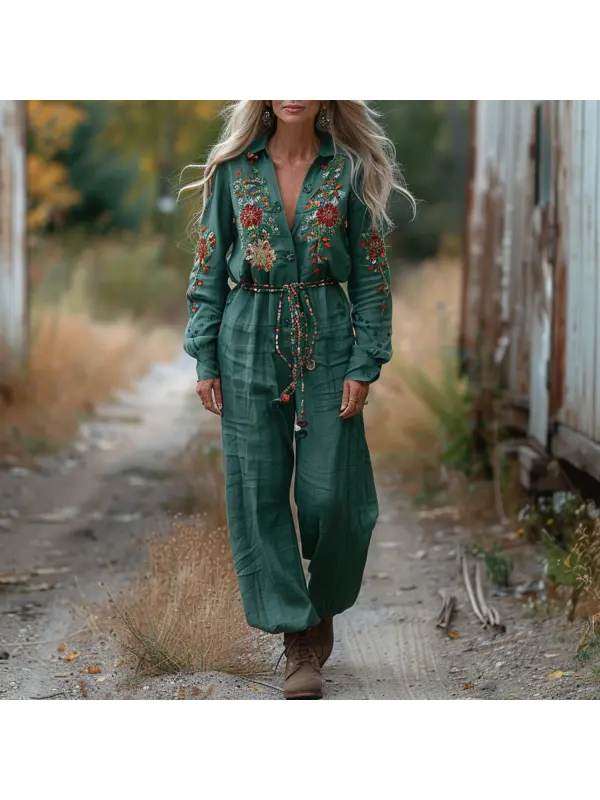 Vacation Retro Loose Jumpsuit - Anrider.com 