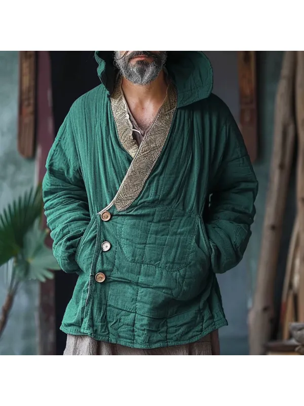 Men's Linen Bohemian Hoodie Loose Jacket - Localziv.com 