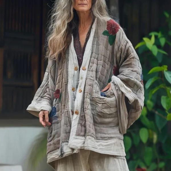 Women's Linen Bohemian Print Linen Jacket - Trisunshine.com 