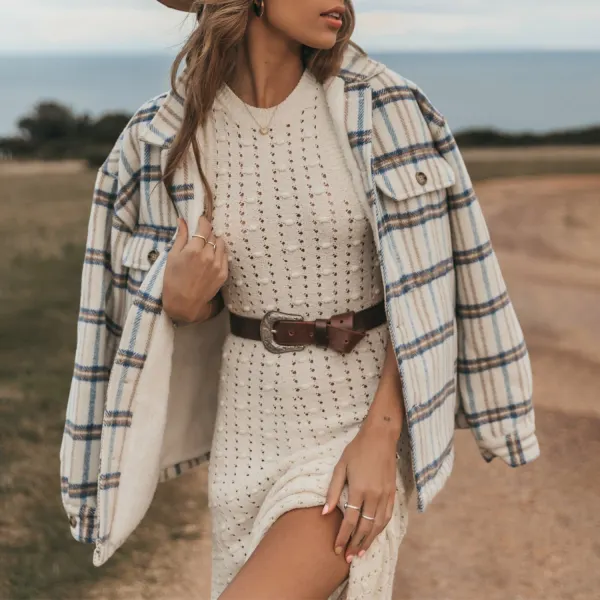 Retro Resort Casual Plaid Jacket - Spiretime.com 