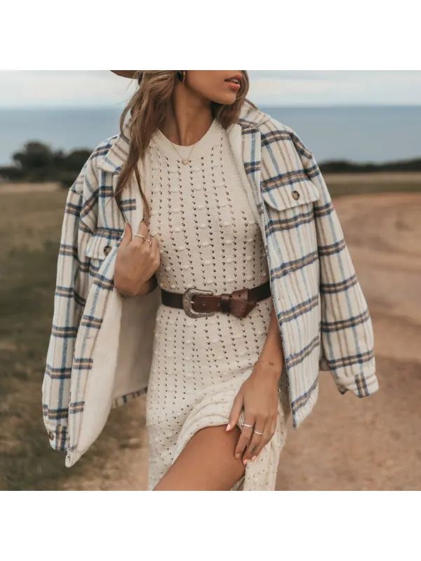 Retro Resort Casual Plaid Jacket - Anrider.com 