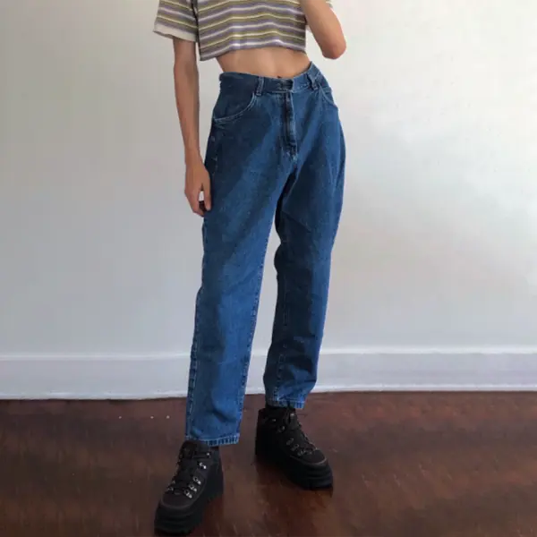 Women's Loose Solid Color Basic Trousers - Localziv.com 