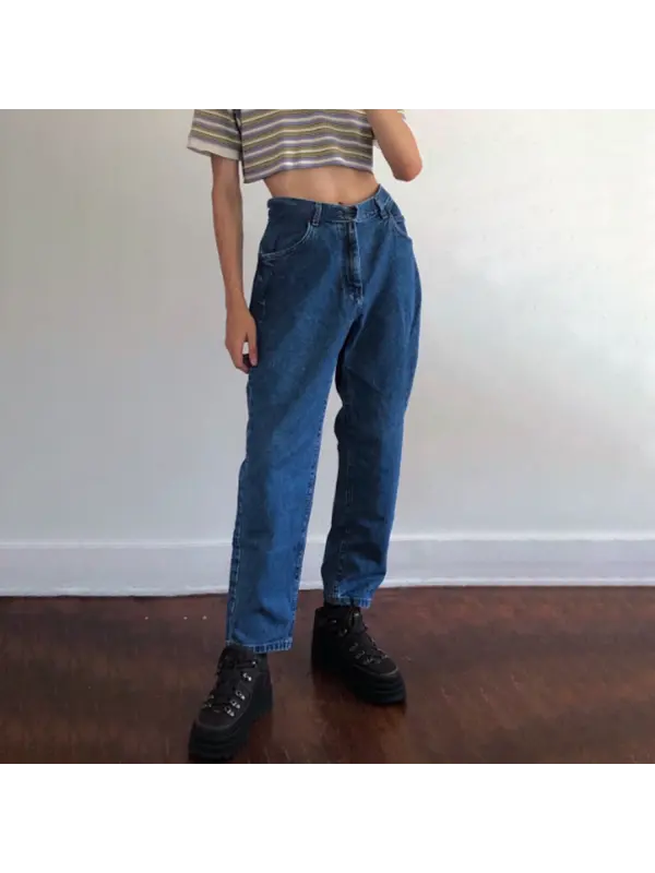 Women's Loose Solid Color Basic Trousers - Ootdmw.com 